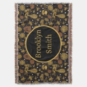 Personalisierter Vintager Honigbienenschwarz Decke (Vorderseite Vertikal)