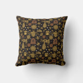 Personalisierter Vintager Honigbienenschwarz Kissen (Rückseite)