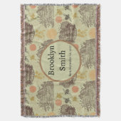 Personalisierter Vintager Honigknochenspe Decke (Vorderseite Vertikal)