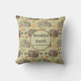 Personalisierter Vintager Honigknochenspe Kissen