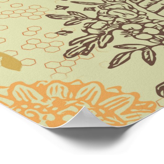 Personalisierter Vintager Honigknochenspe Poster (Ecke)