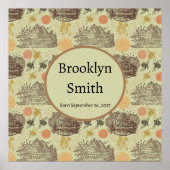 Personalisierter Vintager Honigknochenspe Poster (Vorne)