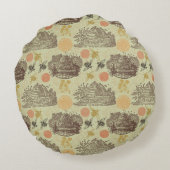 Personalisierter Vintager Honigknochenspe Rundes Kissen (Rückseite)