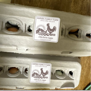 Personalisierter Vintager Hühnerbesitzer Name Grau Quadratischer Aufkleber