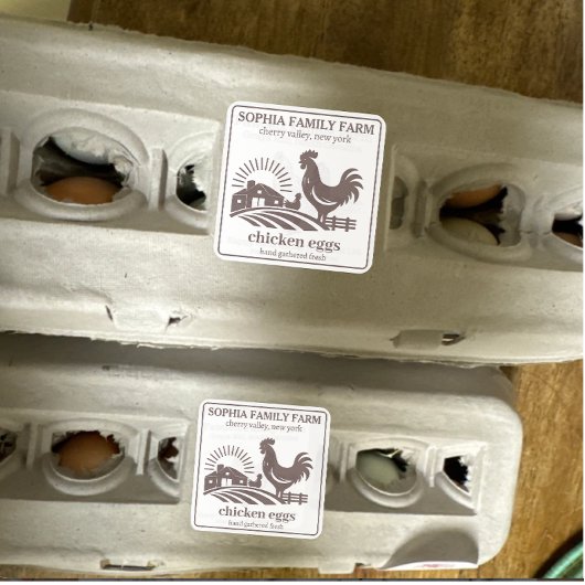 Personalisierter Vintager Hühnerbesitzer Name Grau Quadratischer Aufkleber