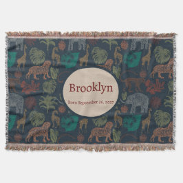 Personalisierter Vintager Jungle Safari Decke