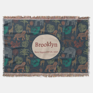 Personalisierter Vintager Jungle Safari Decke