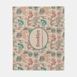 Personalisierter Vintager Jungle Safari Fleecedecke