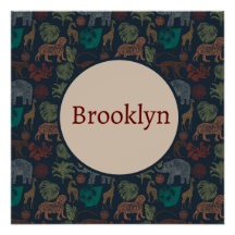 Personalisierter Vintager Jungle Safari