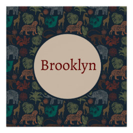 Personalisierter Vintager Jungle Safari Poster