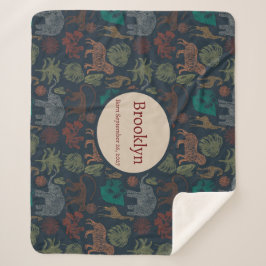 Personalisierter Vintager Jungle Safari Sherpadecke