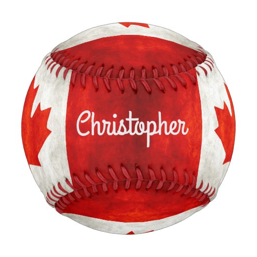 Personalisierter Vintager kanadischer Flaggenbaseb Baseball (Vorderseite)