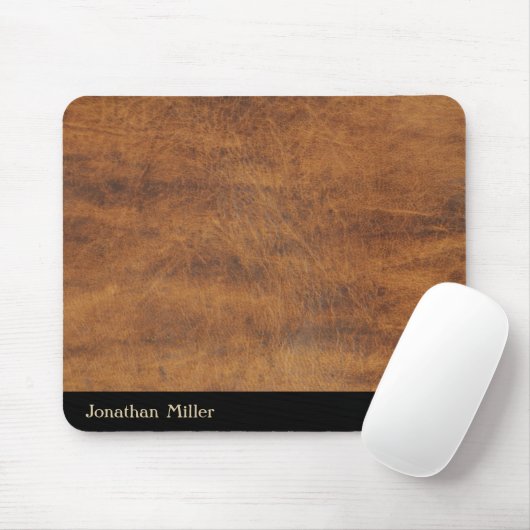 Personalisierter Vintager Ledername Anfangsschreib Mousepad (Mit Mouse)
