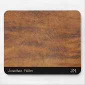 Personalisierter Vintager Ledername Anfangsschreib Mousepad (Vorne)