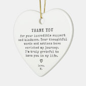 Personalisierter Vintager Minimalwert Vielen Dank Keramik Ornament (Links)