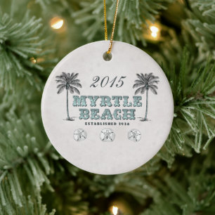 Personalisierter Vintager Myrte Beach South Caroli Keramikornament