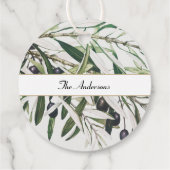 Personalisierter Vintager Olivenzweig - Happy Holi Geschenkanhänger (Rückseite)