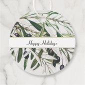 Personalisierter Vintager Olivenzweig - Happy Holi Geschenkanhänger (Vorderseite)