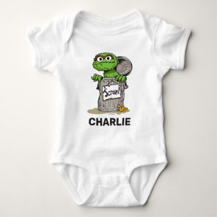Personalisierter Vintager Oscar der Grouch Scram Baby Strampler