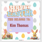Personalisierter Vintager Osterspass Aufkleber (Blatt)