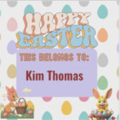Personalisierter Vintager Osterspass Aufkleber (Vorderseite)