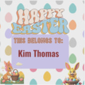 Personalisierter Vintager Osterspass Aufkleber (Vorderseite)