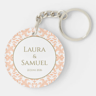 Personalisierter Vintager Pfirsich-Acryl-Schlüssel Schlüsselanhänger