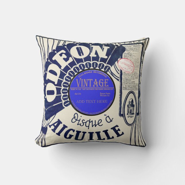 Personalisierter Vintager Rekordhalter Kissen (Vorderseite)