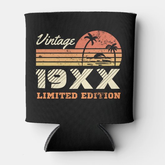 Personalisierter Vintager Retro-Geburtstag Dosenkühler (Vorderseite)