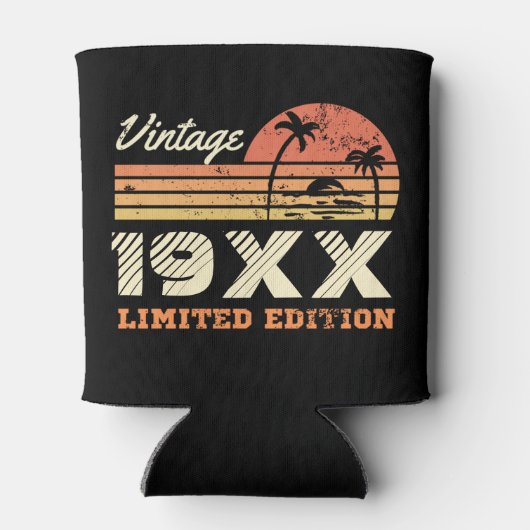 Personalisierter Vintager Retro-Geburtstag Dosenkühler (Rückseite)