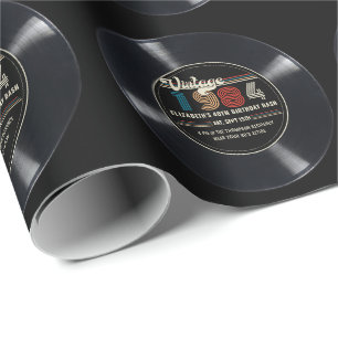 Personalisierter Vintager Rock N' Roll Geburtstag Geschenkpapier