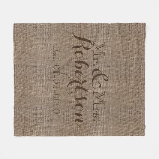 Personalisierter Vintager rustikaler Fleecedecke (Vorderseite (Horizontal))