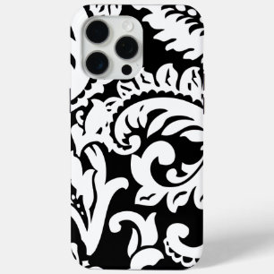 Personalisierter Vintager SchwarzDamast Case-Mate iPhone Hülle