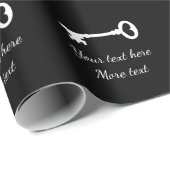 Personalisierter Vintager Skelettschlüssel Schwarz Geschenkpapier (Rolleneckpunkt)