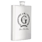 Personalisierter Vintager Stahlkolben Flachmann (Rechts)