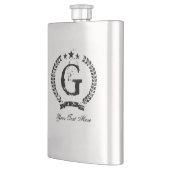 Personalisierter Vintager Stahlkolben Flachmann (Links)