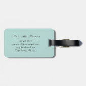 Personalisierter Vintager Strandwal Hochzeitstag Gepäckanhänger (Rückseite horizontal)