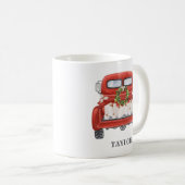 Personalisierter Vintager Truck Weihnachten Kaffeetasse (VorderseiteRechts)