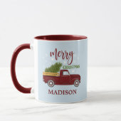 Personalisierter Vintager Truck Weihnachten Tasse (Links)