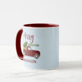 Personalisierter Vintager Truck Weihnachten Tasse (Vorderseite Links)