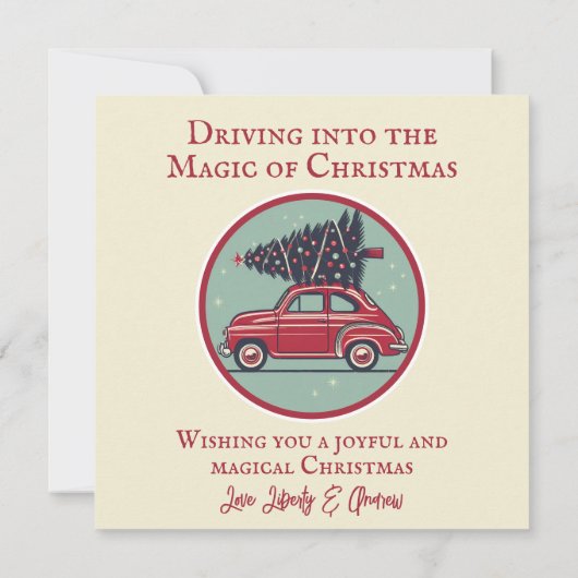 Personalisierter Vintager Urlaub Retro Weihnachtsw (Rückseite)