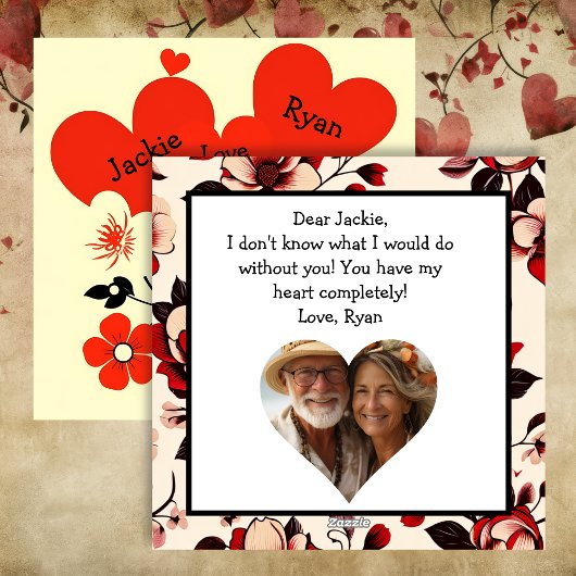 Personalisierter Vintager Valentinstag der Roten F Feiertagskarte