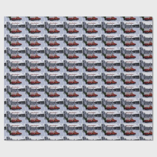 Personalisierter Vintager Weihnachtsverkehr Geschenkpapier (Flach)