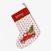 Personalisierter Vintager Weihnachtszug Schneefloc Kleiner Weihnachtsstrumpf (Rückseite (Hängend))