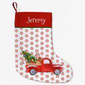 Personalisierter Vintager Weihnachtszug Schneefloc Kleiner Weihnachtsstrumpf (Vorderseite)