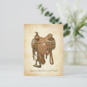 Personalisierter Vintager Western Sattelplakat Postkarte (Stehend Vorderseite)