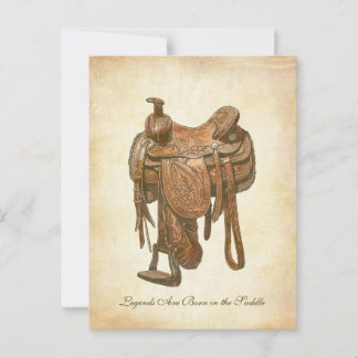 Personalisierter Vintager Western Sattelplakat Postkarte