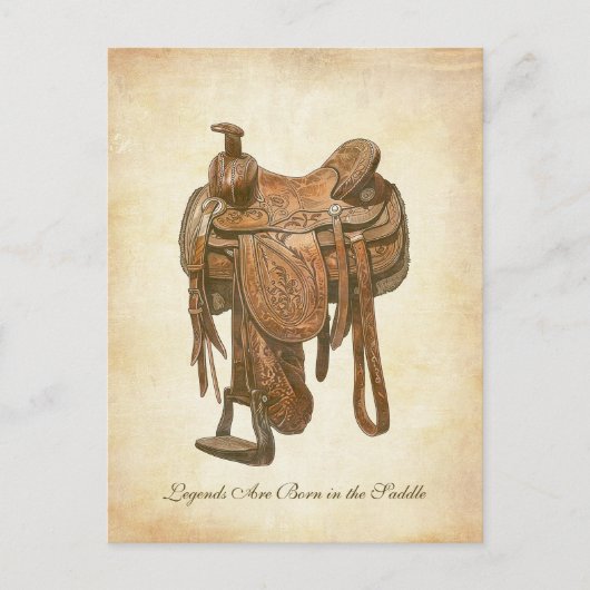 Personalisierter Vintager Western Sattelplakat Postkarte (Vorderseite)