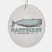 Personalisierter Vintager Whale Nantucket Massachu Keramik Ornament (Links)