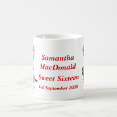 Personalisierter Vintager Zebra 16 . Geburtstag Kaffeetasse (Mittel)